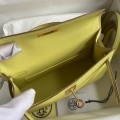 「#4188」 Hermès Epsom leather lemon yellow second generation Mini Kelly gold buckle 19cm