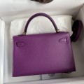 「#4189」 Hermès Epsom Leather Anemone Purple II Mini Kelly Gold Buckle 19cm 「#4189」 Hermès Epsom Leather Anemone Purple II Mini Kelly Gold Buckle 19cm
