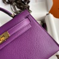 「#4189」 Hermès Epsom Leather Anemone Purple II Mini Kelly Gold Buckle 19cm 「#4189」 Hermès Epsom Leather Anemone Purple II Mini Kelly Gold Buckle 19cm