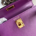 「#4189」 Hermès Epsom Leather Anemone Purple II Mini Kelly Gold Buckle 19cm 「#4189」 Hermès Epsom Leather Anemone Purple II Mini Kelly Gold Buckle 19cm