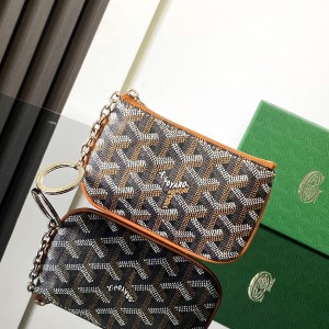 「#6082」Goyard - black brown - 3317 - 9 cm x 1 cm x 13 cm 