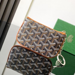 「#6082」Goyard - black brown - 3317 - 9 cm x 1 cm x 13 cm 