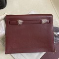 「#4024」 Hermes  Dark red gold buckle  Kelly Danse 28cmx20.5cmx7cm