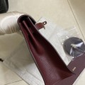 「#4024」 Hermes  Dark red gold buckle  Kelly Danse 28cmx20.5cmx7cm