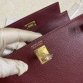 「#4024」 Hermes  Dark red gold buckle  Kelly Danse 28cmx20.5cmx7cm