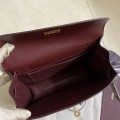 「#4024」 Hermes  Dark red gold buckle  Kelly Danse 28cmx20.5cmx7cm