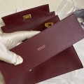 「#4024」 Hermes  Dark red gold buckle  Kelly Danse 28cmx20.5cmx7cm