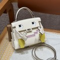 「#4200」Hermès Cream White Kelly Doll Mosaic Doll Bag 19cm