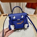 「#4202」 Hermes Electric Blue Kelly Doll Mosaic Doll Bag 19cm 「#4202」 Hermes Electric Blue Kelly Doll Mosaic Doll Bag 19cm