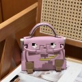 「#4203」 Hermes Malva Kelly Doll Mosaic Doll Bag 19cm