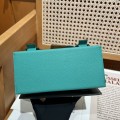 「#4205」 Hermes Velvet Green Kelly Doll Mosaic Doll Bag 19cm