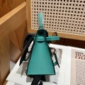 「#4205」 Hermes Velvet Green Kelly Doll Mosaic Doll Bag 19cm
