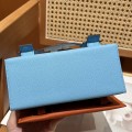 「#4206」 Hermes Candy Blue Kelly Doll Mosaic Doll Bag 19cm