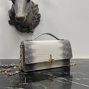 「#2121」 dior 1128 White lizard skin 21×11.5×4.5cm 