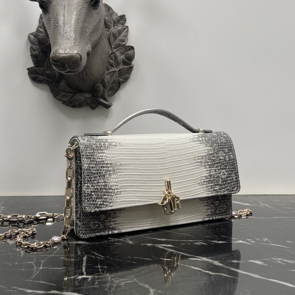 「#2121」 dior 1128 White lizard skin 21×11.5×4.5cm