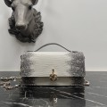 「#2121」 dior 1128 White lizard skin 21×11.5×4.5cm