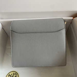 「#4026」 Hermes pig nose bag Glacier  Blue Gold buckle Roulis 19cm