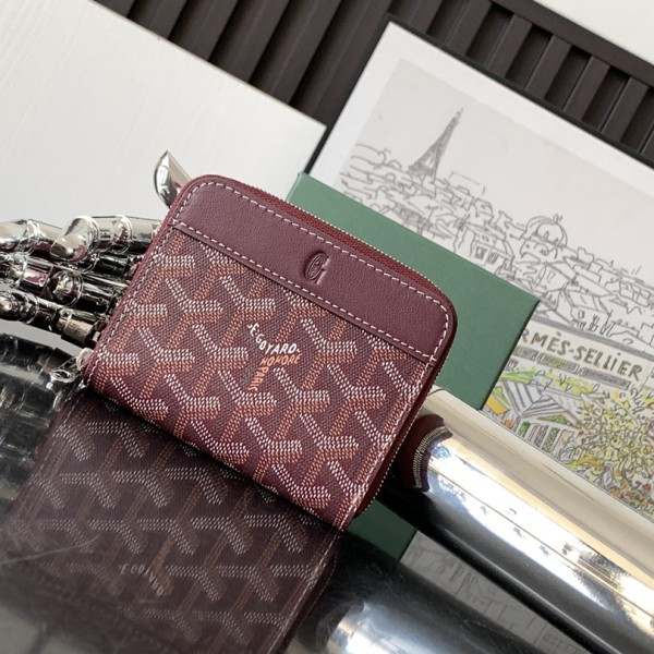 「#6095」Goyard - Bordeaux Red - 3305 - 7.5 cm x 1.8 cm x 10.4 cm