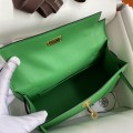 「#4209」 Hermès 1st Generation Swift Leather Bamboo Green Gold Buckle Kelly Bag 22cm