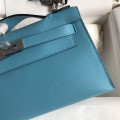 「#4210」 Hermès 1st Generation Swift Leather Northern Blue Silver Buckle Kelly Bag 22cm