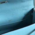 「#4210」 Hermès 1st Generation Swift Leather Northern Blue Silver Buckle Kelly Bag 22cm