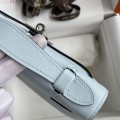 「#4211」 Hermès 1st Generation Swift Leather Haze Blue Silver Buckle Kelly Bag 22cm