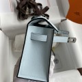 「#4211」 Hermès 1st Generation Swift Leather Haze Blue Silver Buckle Kelly Bag 22cm