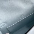 「#4211」 Hermès 1st Generation Swift Leather Haze Blue Silver Buckle Kelly Bag 22cm