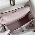 「#4212」 Hermès 1st Generation Swift Leather Dreamy Pink and Purple Silver Buckle Kelly Bag 22cm