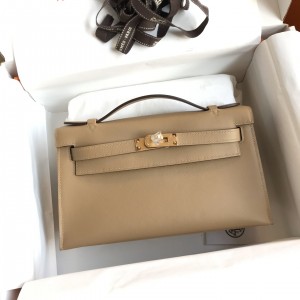 「#4214」 Hermès 1st Generation Swift Leather Biscuit Color Gold Buckle Kelly Bag 22cm