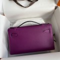 「#4215」 Hermès Swift Leather Anemone Purple Gold Buckle Kelly Bag 22cm
