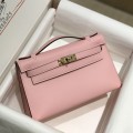 「#4216」 Hermès 1st Generation Swift Leather Milkshake Pink Gold Buckle Kelly Bag 22cm