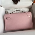 「#4217」 Hermès Swift Leather Pink Silver Buckle Kelly Bag 22cm
