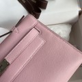 「#4217」 Hermès Swift Leather Pink Silver Buckle Kelly Bag 22cm