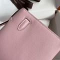 「#4217」 Hermès Swift Leather Pink Silver Buckle Kelly Bag 22cm