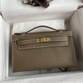 「#4220」 Hermès Swift Leather Elephant Gray Gold Buckle Kelly Bag 22cm 「#4220」 Hermès Swift Leather Elephant Gray Gold Buckle Kelly Bag 22cm