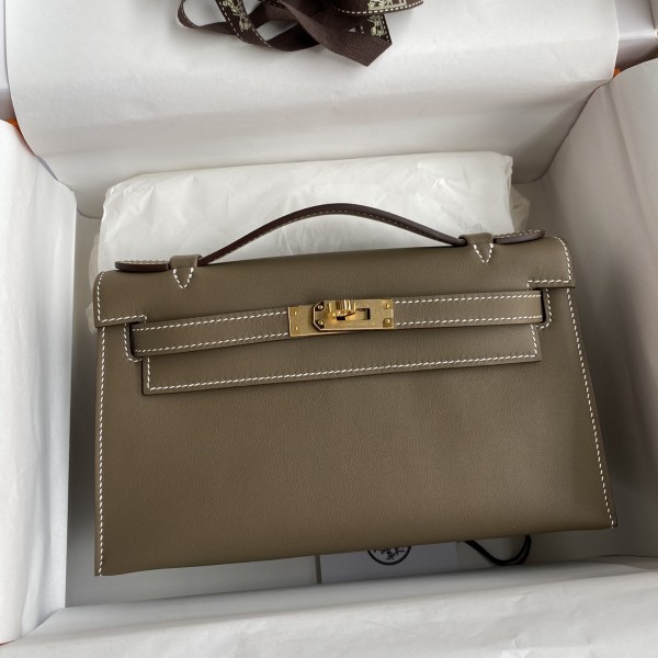 「#4220」 Hermès Swift Leather Elephant Gray Gold Buckle Kelly Bag 22cm 「#4220」 Hermès Swift Leather Elephant Gray Gold Buckle Kelly Bag 22cm