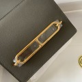 「#4028」 Hermes pig nose bag  grey Gold buckle buckle  Roulis 19cm