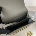 「#4028」 Hermes pig nose bag  grey Gold buckle buckle  Roulis 19cm
