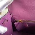 「#4223」 Hermès Epsom leather anemone purple gold buckle Kelly bag 25cm