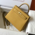 「#4225」 Hermès Epsom leather amber yellow gold buckle Kelly bag 25cm