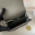 「#4027」Hermes Pig Nose Bag Grey Silver Buckle Roulis 19cm