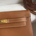「#4236」 Hermès Epsom leather golden brown gold buckle waxed thread Kelly bag 25cm