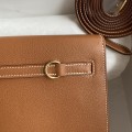 「#4236」 Hermès Epsom leather golden brown gold buckle waxed thread Kelly bag 25cm