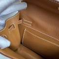 「#4236」 Hermès Epsom leather golden brown gold buckle waxed thread Kelly bag 25cm