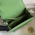 「#4027」Hermes Pig Nose Bag Avocado Green Silver Buckle Roulis 19cm