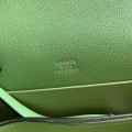 「#4027」Hermes Pig Nose Bag Avocado Green Silver Buckle Roulis 19cm