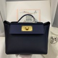 「#4250」Hermès Midnight Blue Kelly Bag Y2424mini 21*16*12cm
