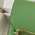 「#4030」Hermes Pig Nose Bag Avocado Green Gold Buckle Roulis 19cm