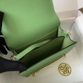 「#4030」Hermes Pig Nose Bag Avocado Green Gold Buckle Roulis 19cm
